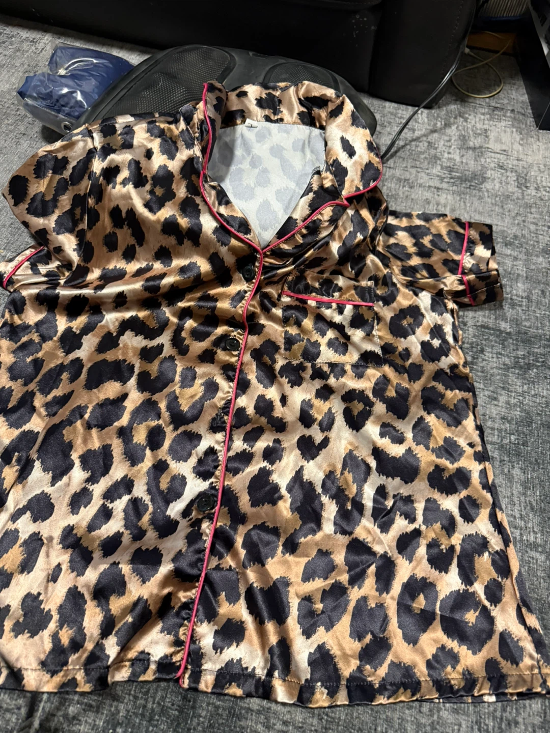 Leopard Print Satin Pajama Set - photo 5