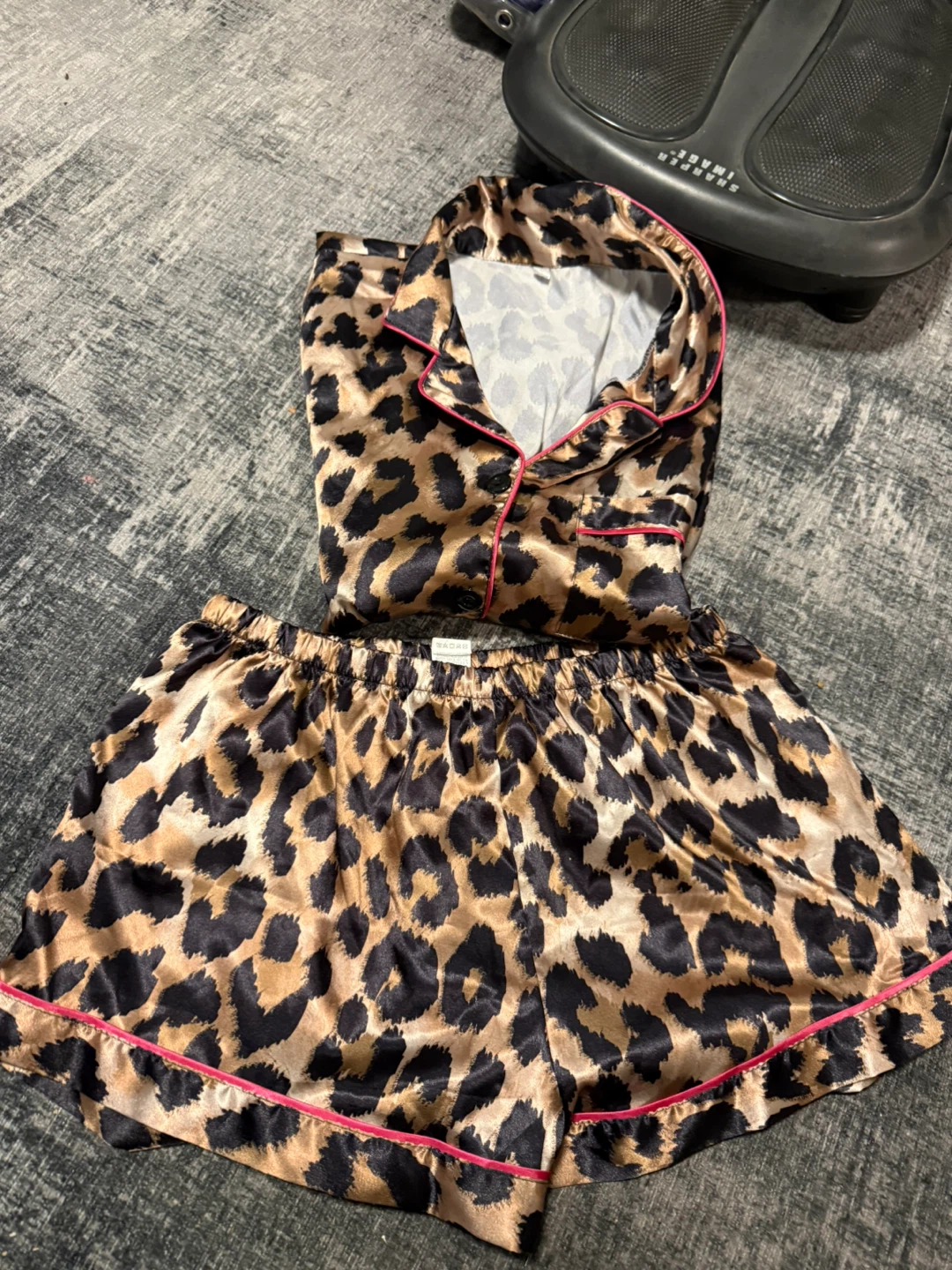 Leopard Print Satin Pajama Set