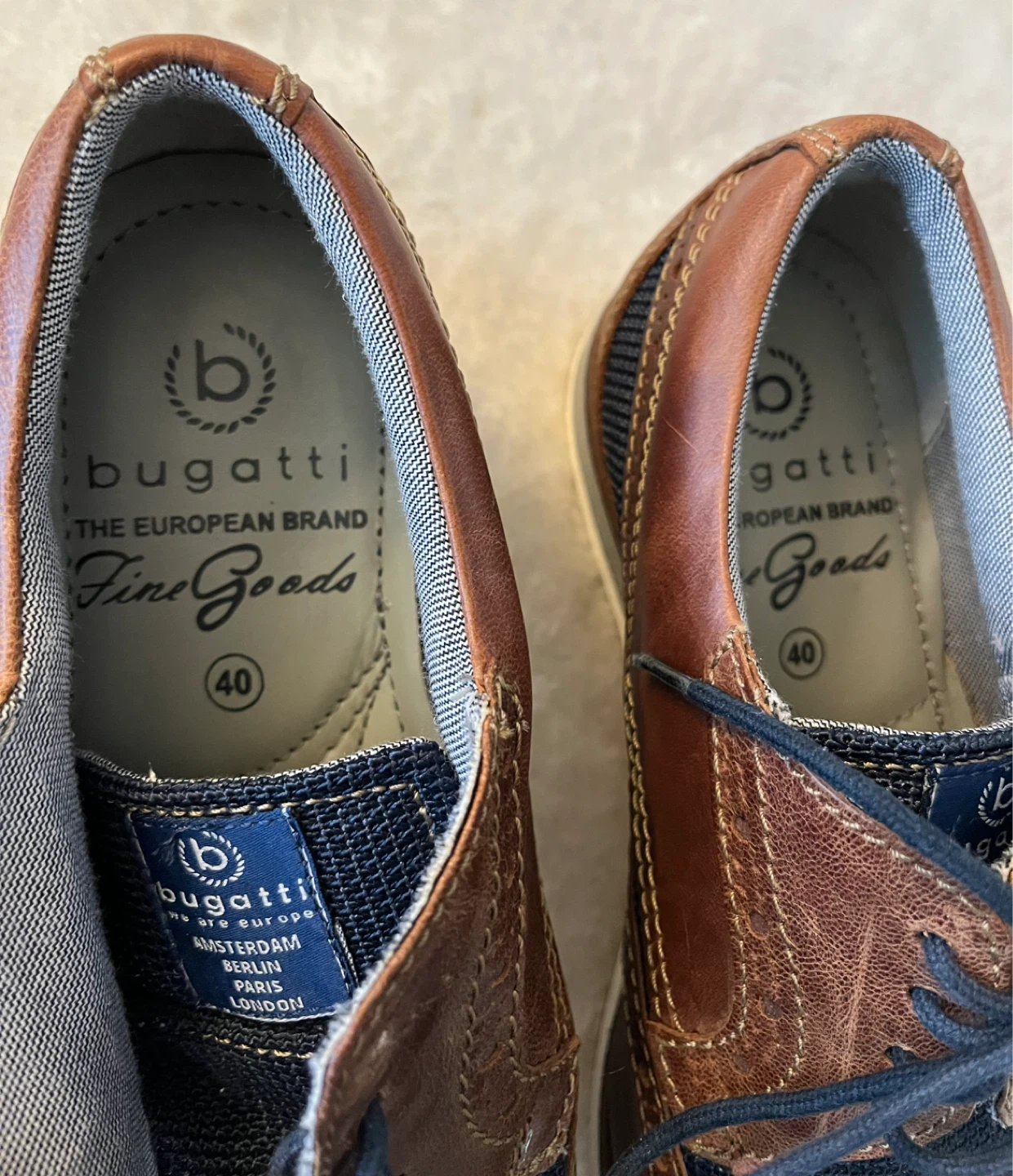 Bugatti Men's Leather Wingtip Brogue Shoes Size 40 - photo 4