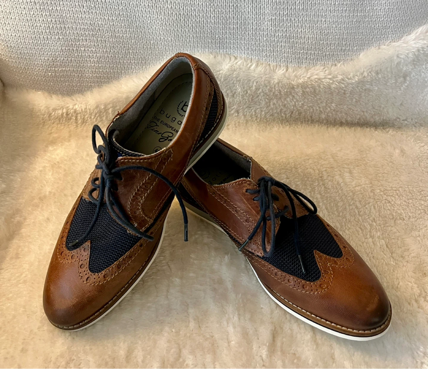 Bugatti Men's Leather Wingtip Brogue Shoes Size 40 - photo 5