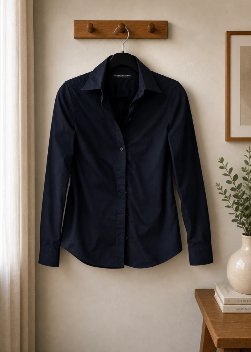 Banana Republic Navy Blue Button-Up Shirt
