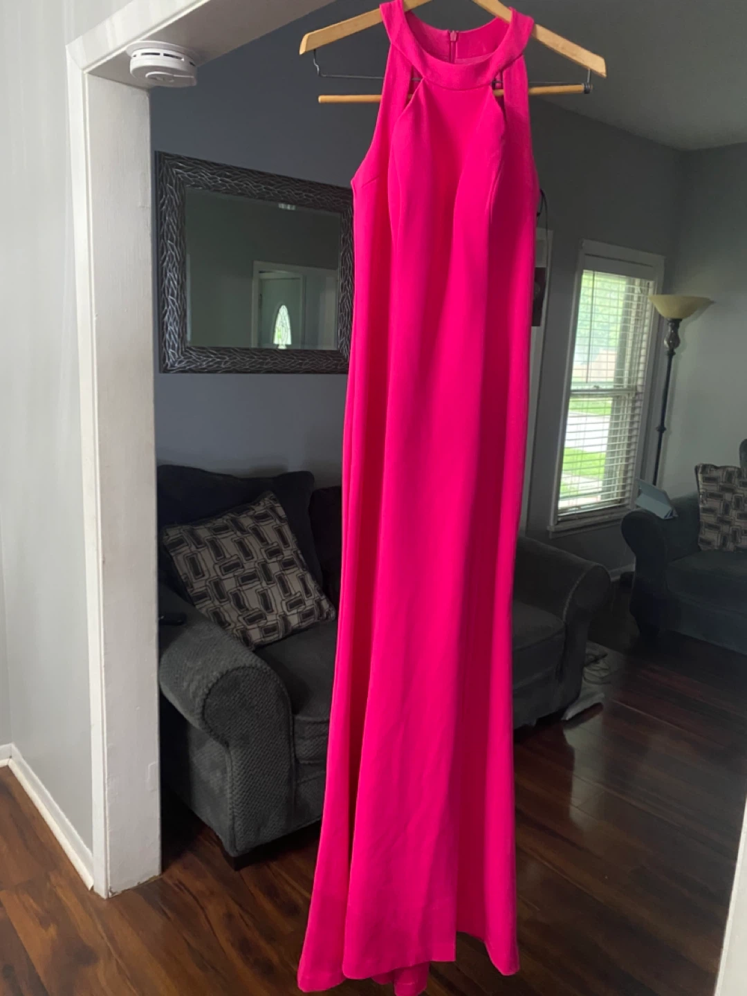 Vince Camuto Hot Pink Halter Neck Maxi Dress Size 4