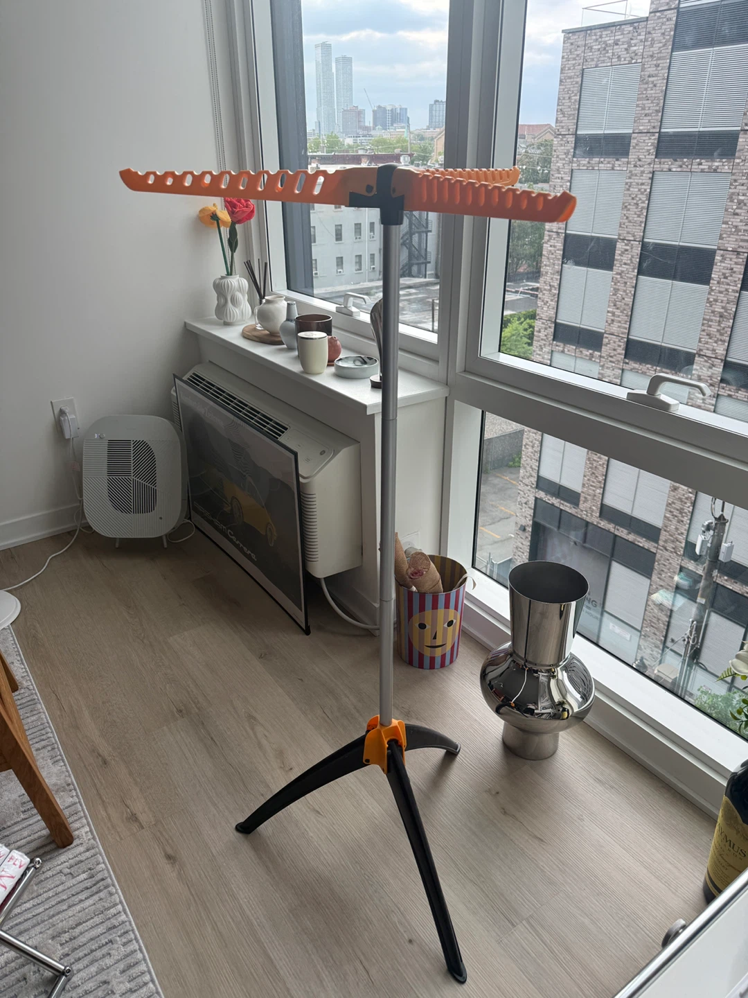 Orange and Gray Drying Rack
