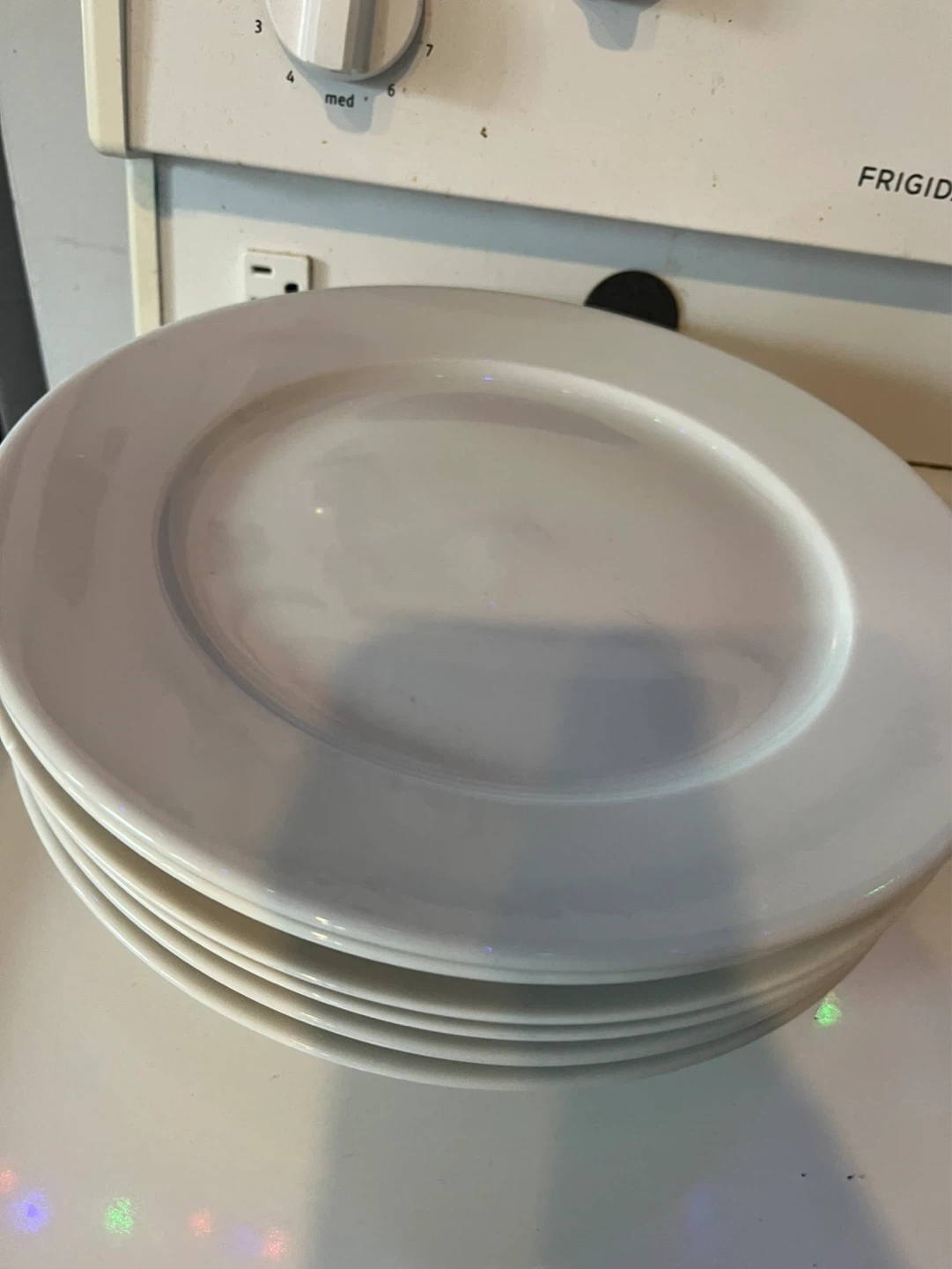 Set of 6 x2 White Dinner Plates