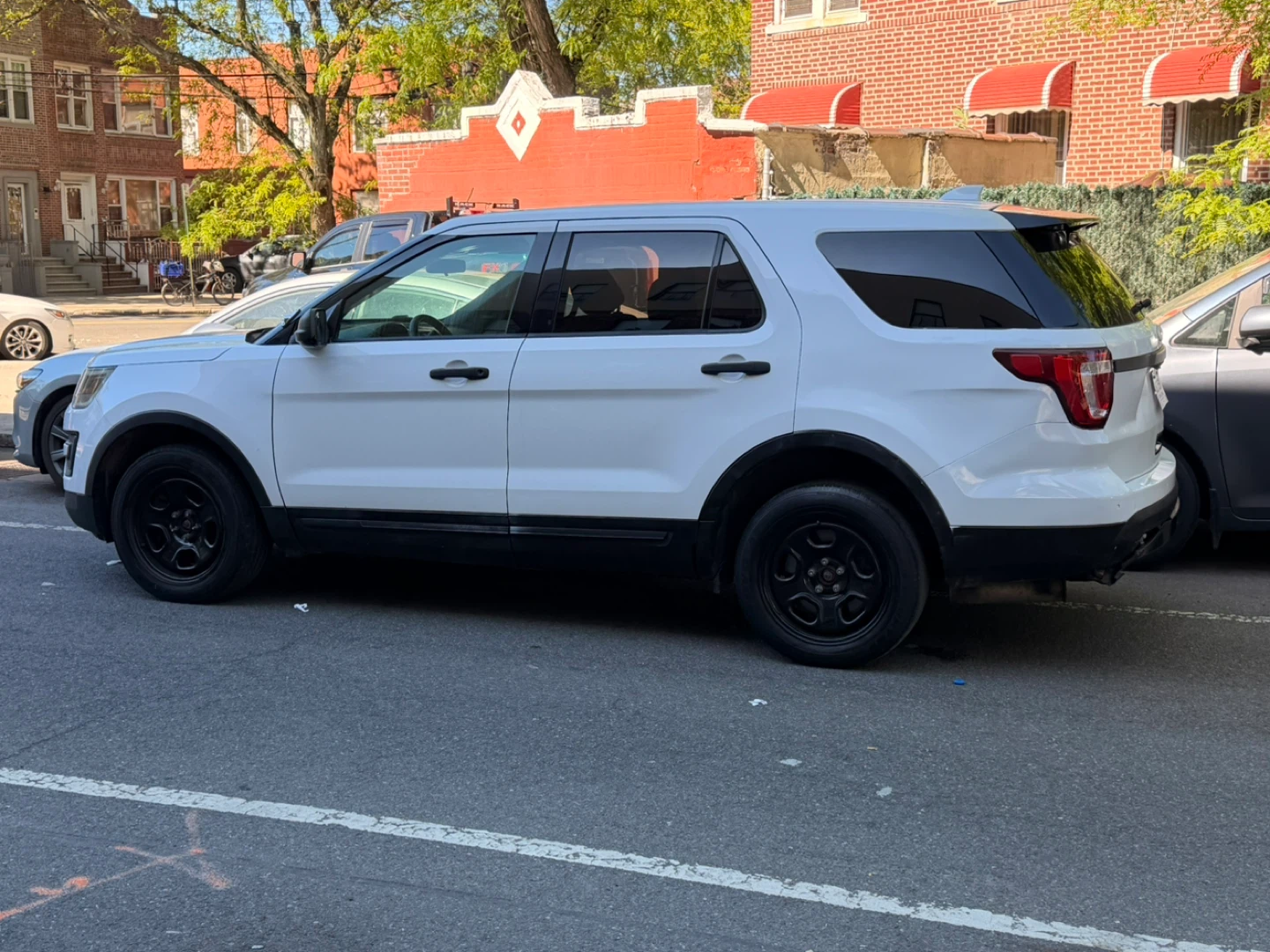 White Ford Explorer Police Interceptor
