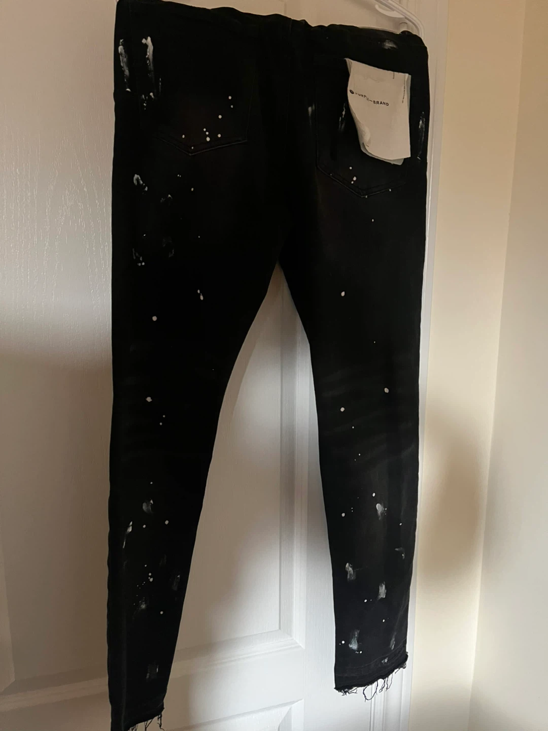 Purple brand P001 Black resin knee slit jeans - photo 2