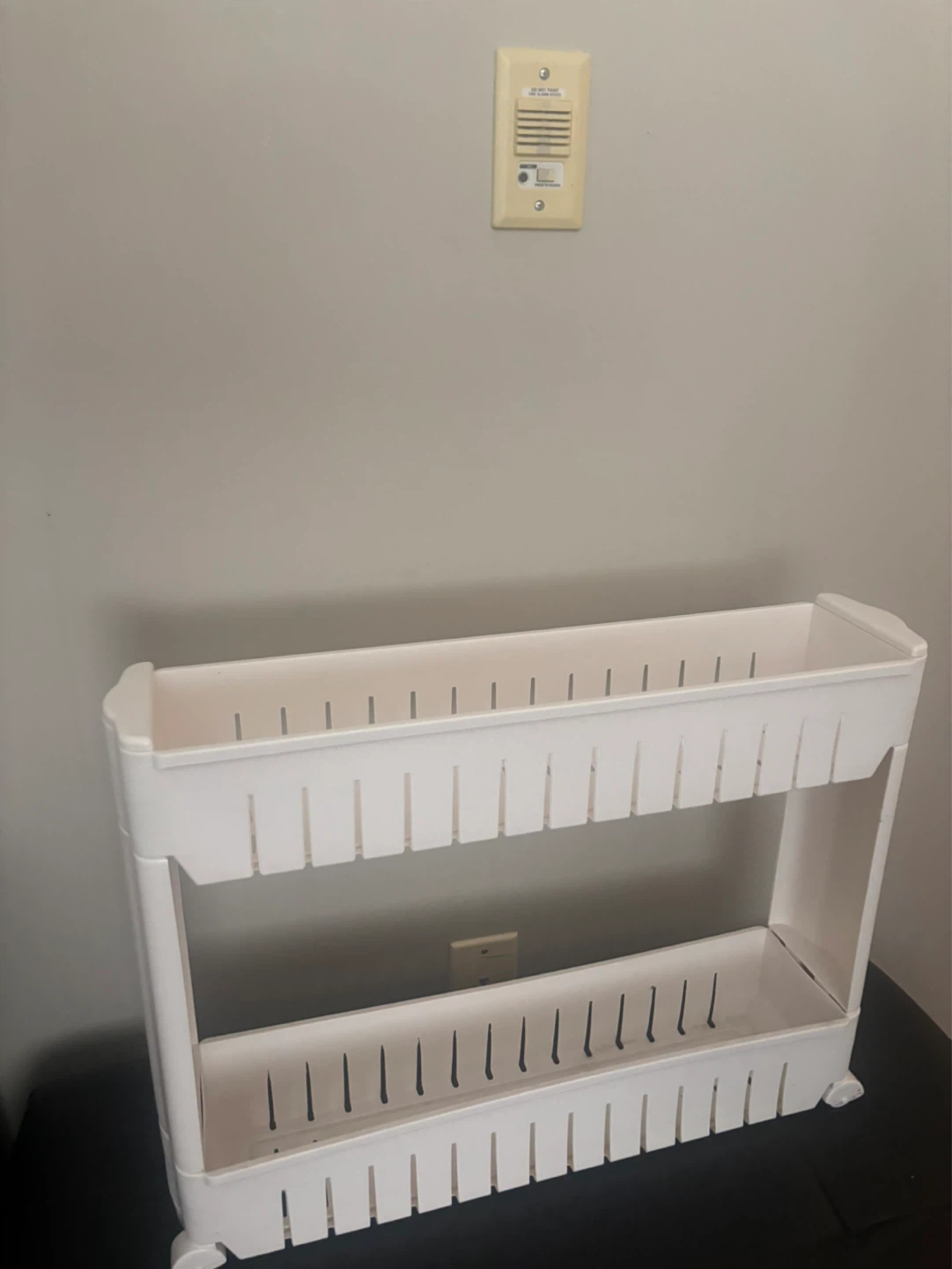 White 2-Tier Slim Storage Cart