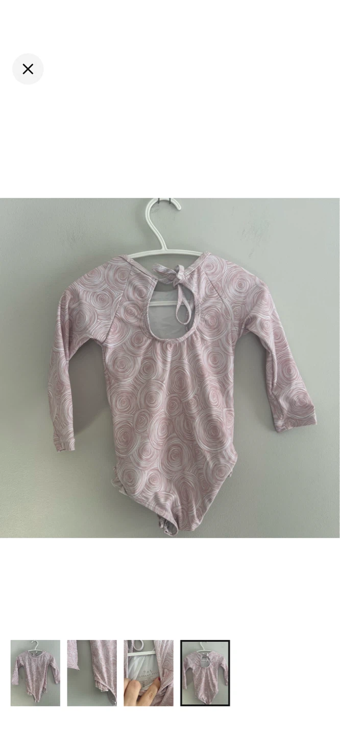 Current Tyded Girls Long Sleeve Leotard Pink Swirl Print - photo 4