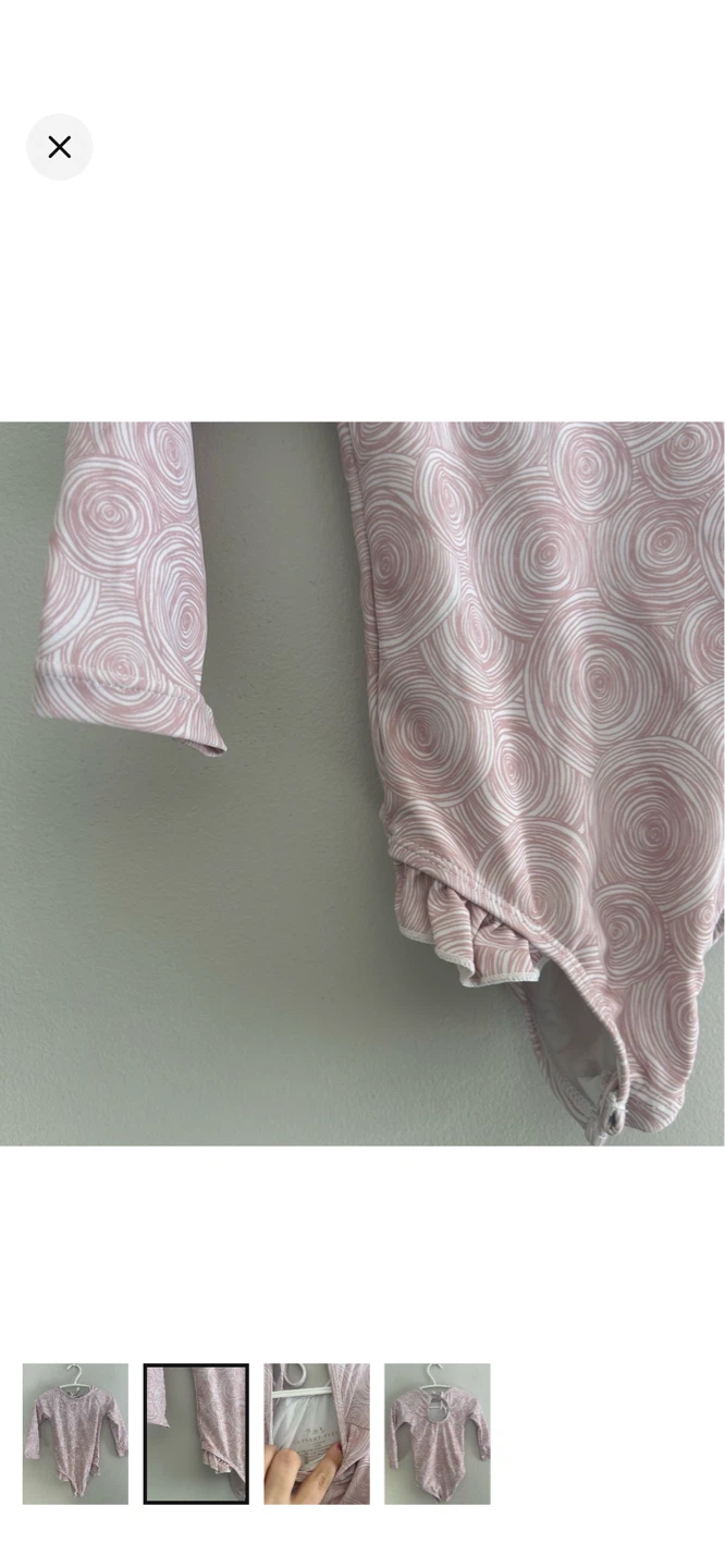 Current Tyded Girls Long Sleeve Leotard Pink Swirl Print - photo 2