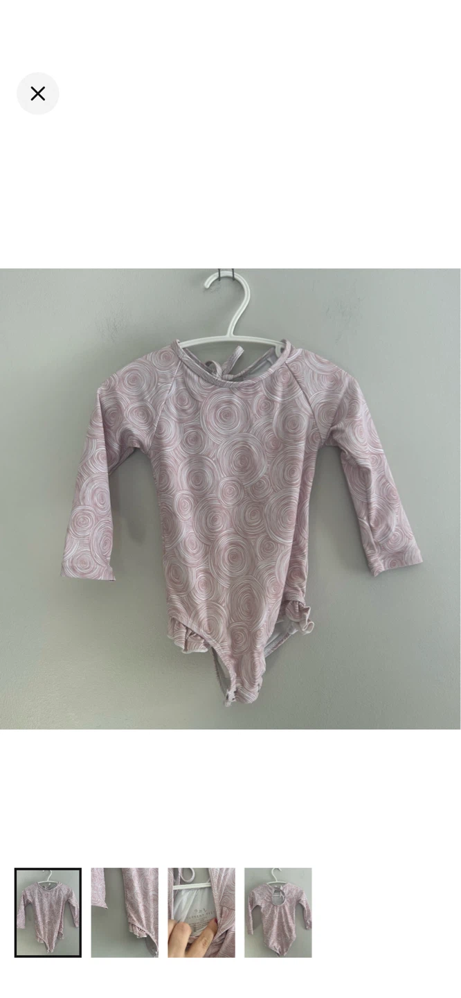 Current Tyded Girls Long Sleeve Leotard Pink Swirl Print