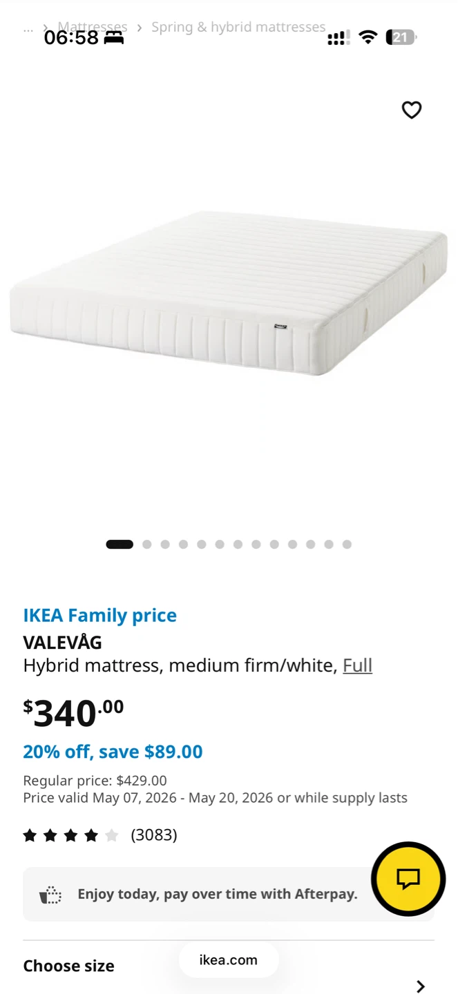 IKEA VALEVÅG Hybrid Mattress - Full size, Medium Firm - photo 2