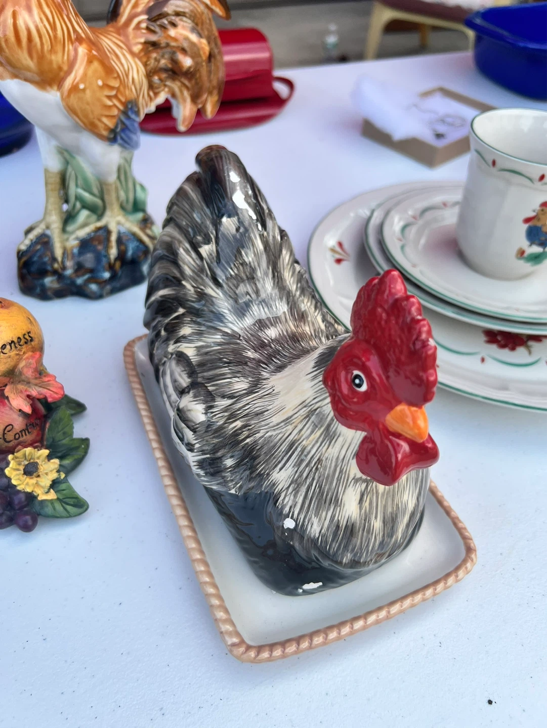 Rooster Butter Dish with Lid