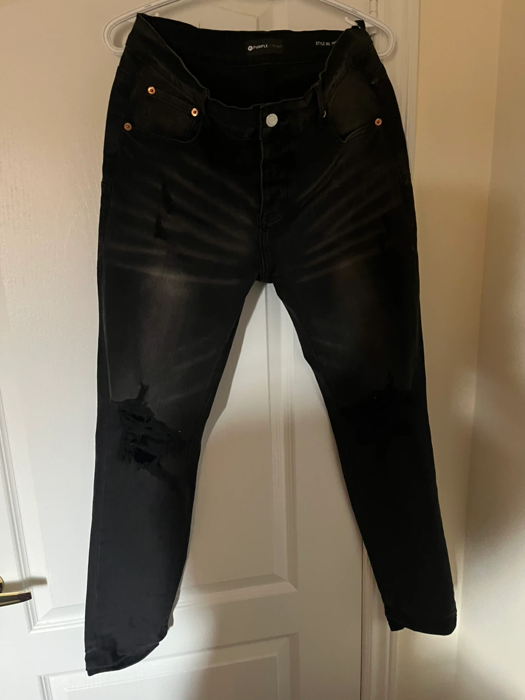 Purple Brand Black Distressed Jeans