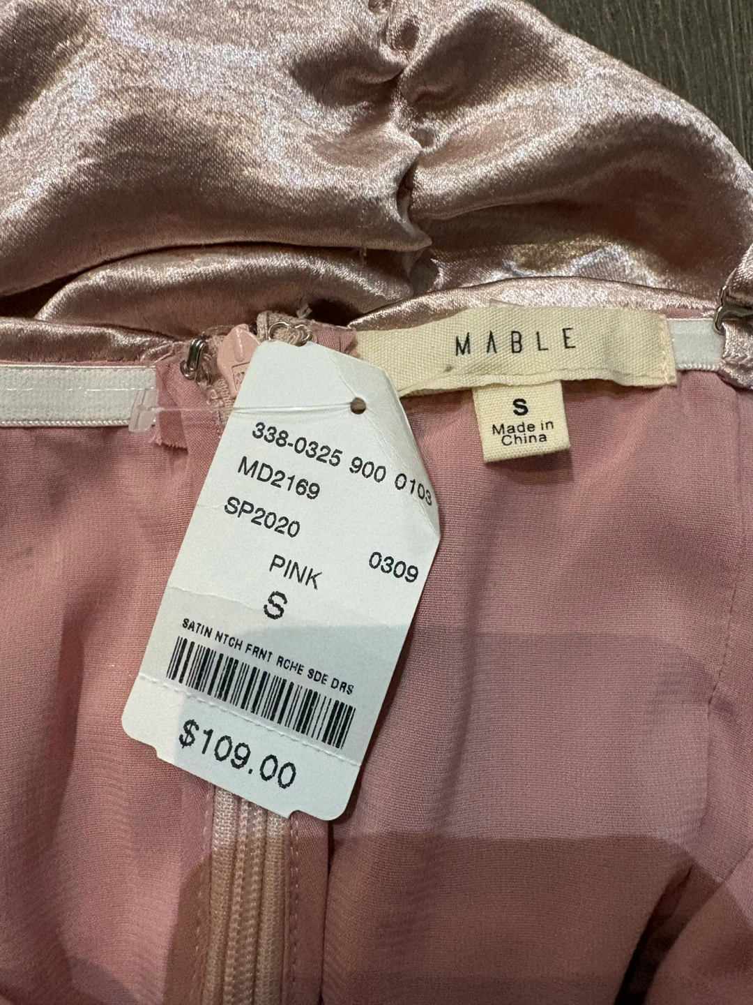 Mable Ruched Satin Mini Dress Pink Size S - photo 4