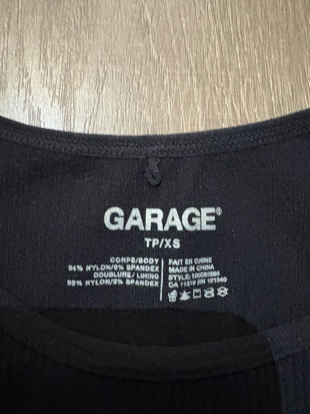 Garage Black Ribbed Crop Tank Top - TP/XS - photo 2