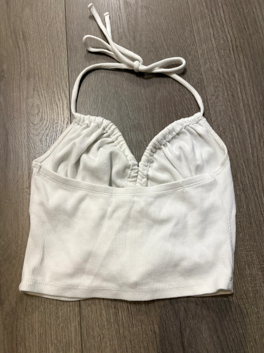 White Garage Halter Crop Top - Size XS