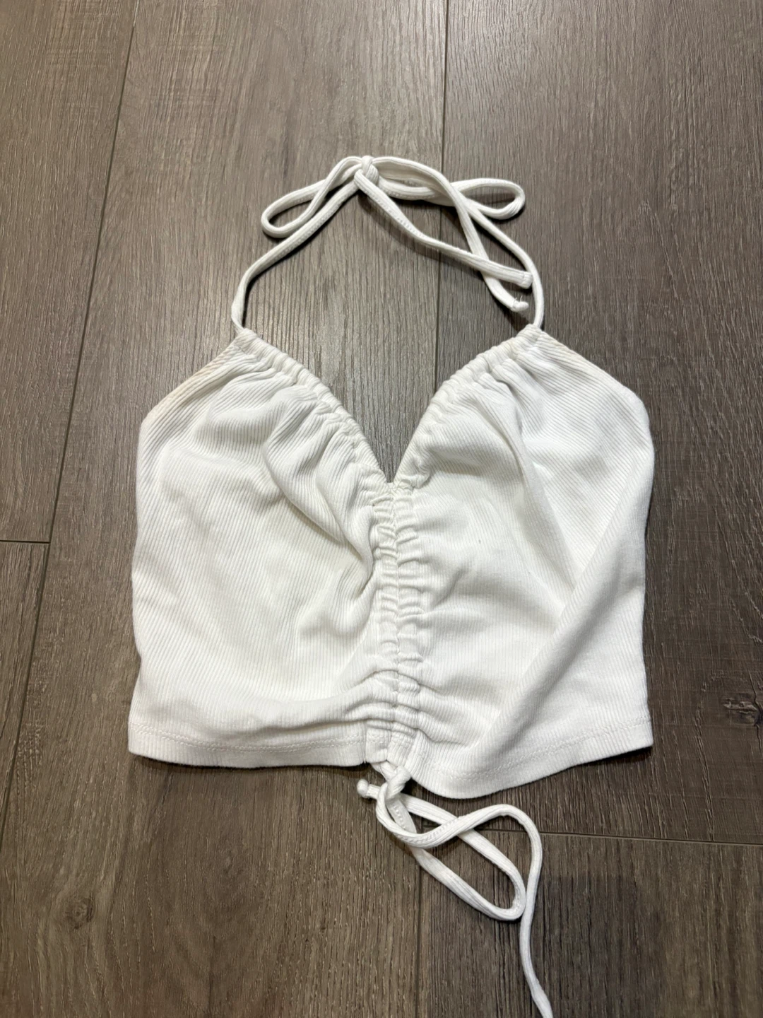 White Garage Halter Crop Top - Size XS - photo 3