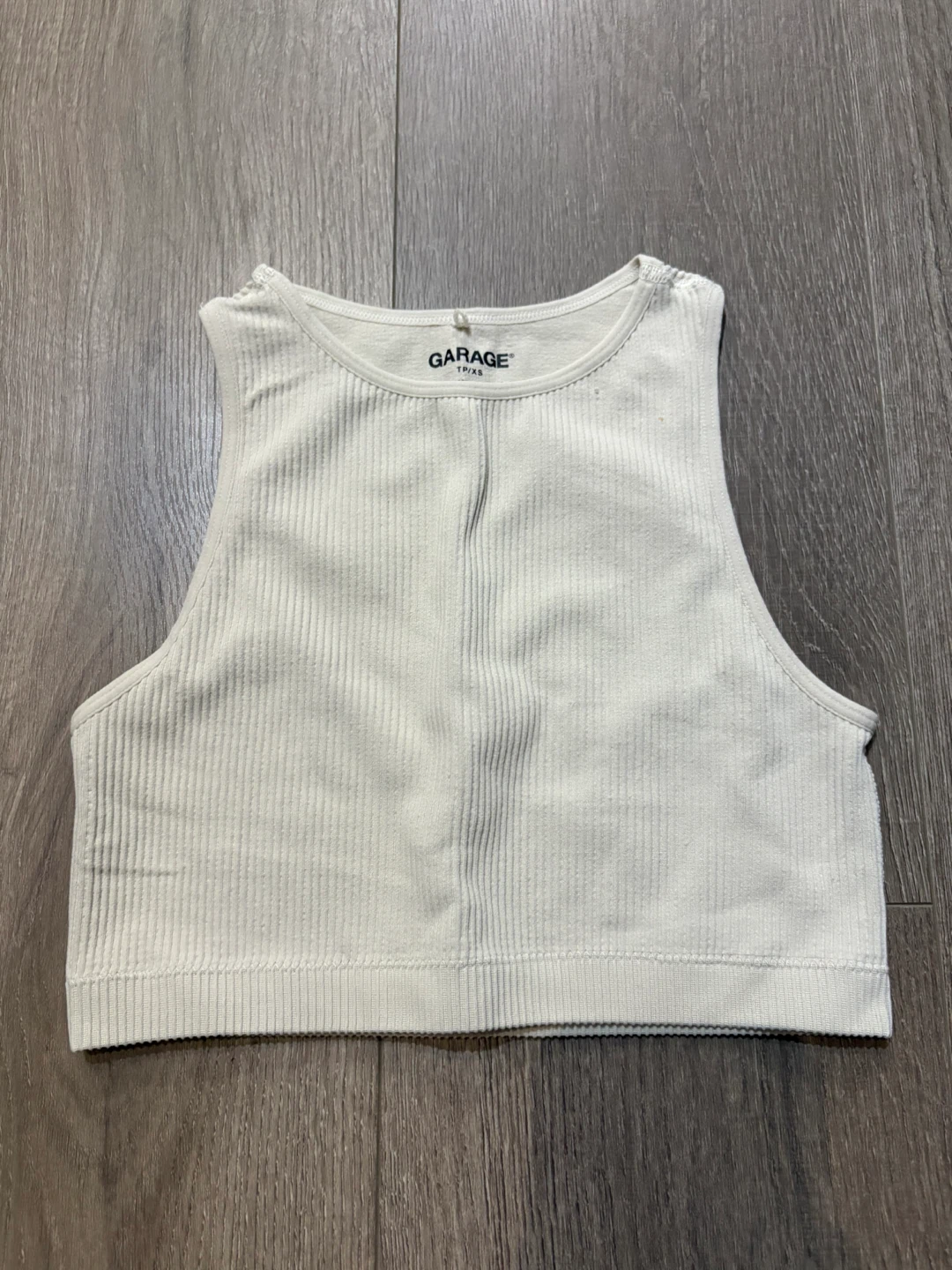 GARAGE Ribbed Tank Top - Cream - TP/XS