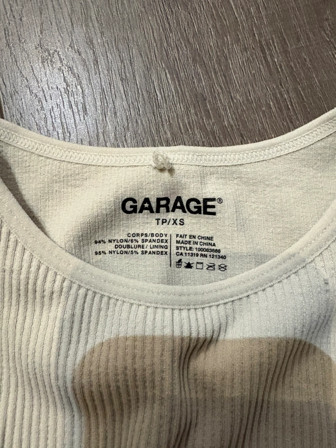 GARAGE Ribbed Tank Top - Cream - TP/XS - photo 2