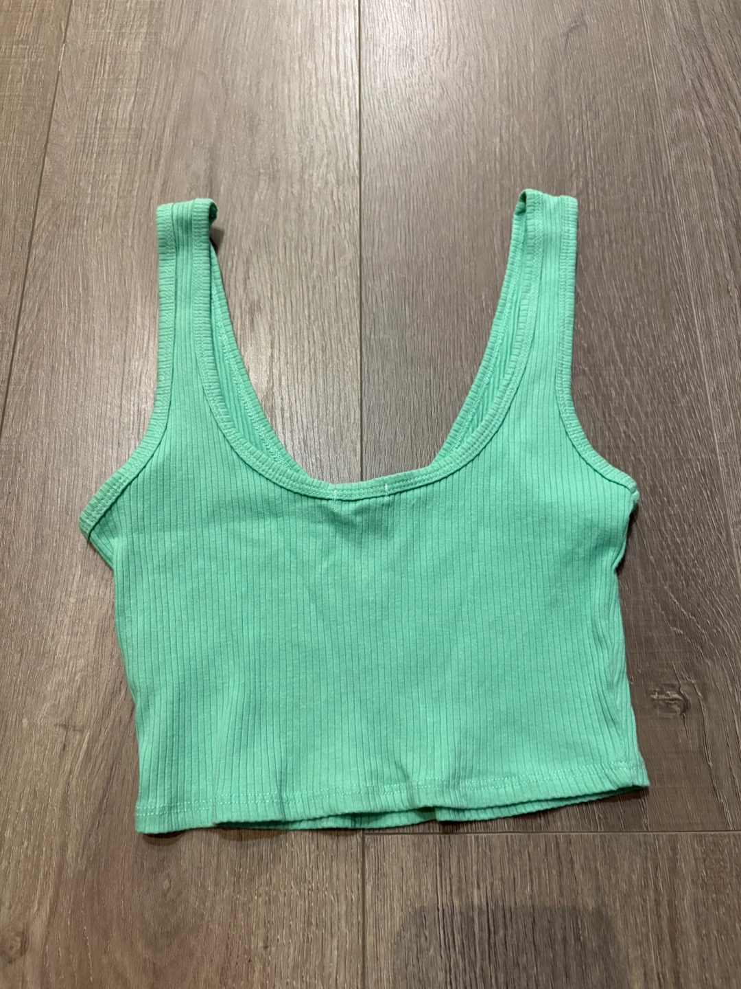 Garage ribbed cropped tank top - green - photo 3