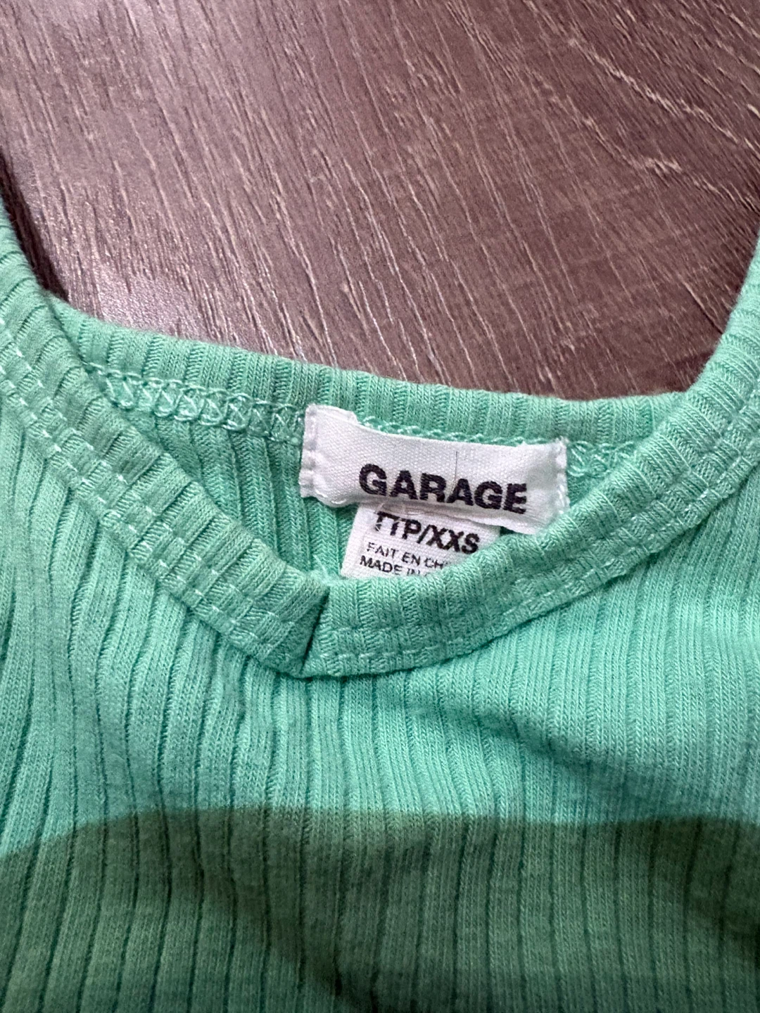 Garage ribbed cropped tank top - green - photo 2