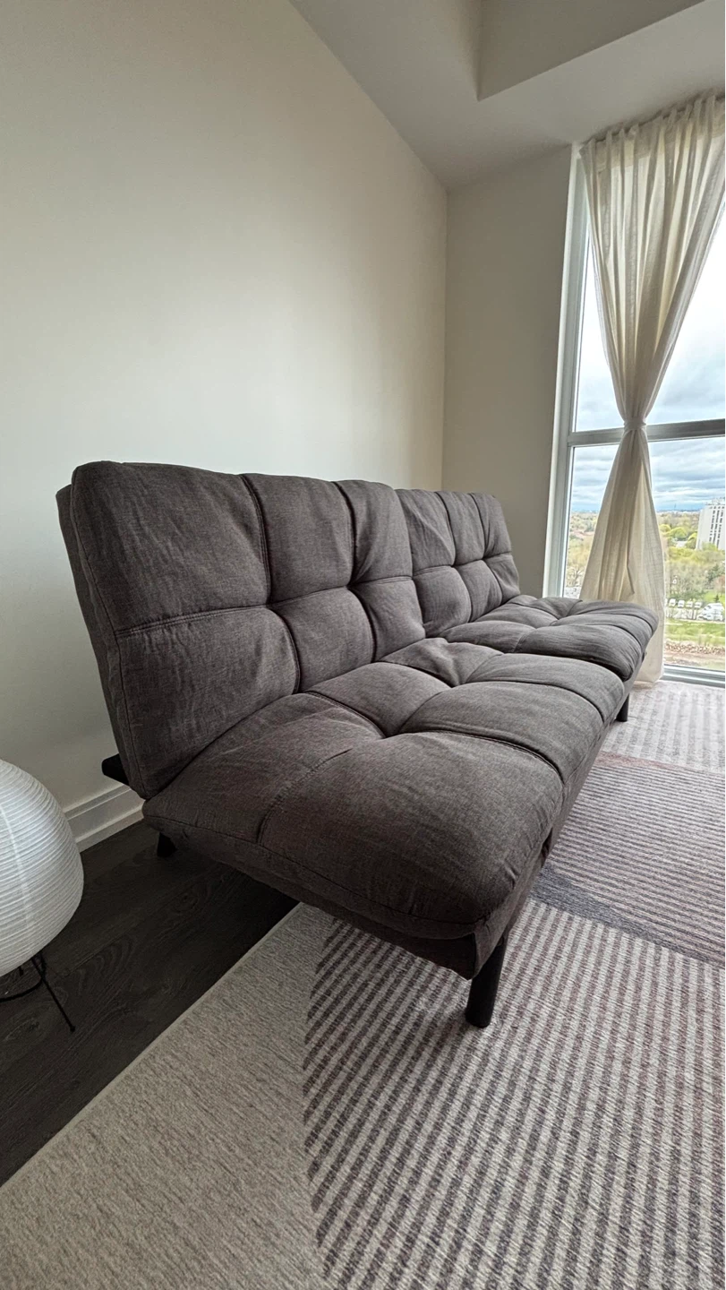 Memory Foam Futon Couch - Space Grey
