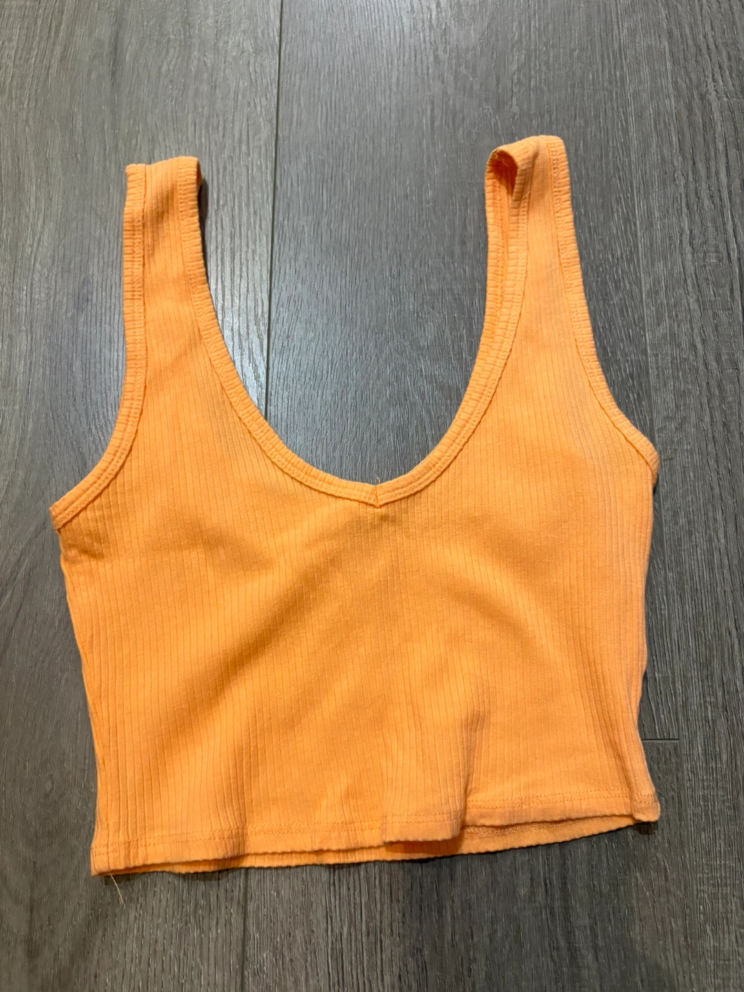 Garage Orange Ribbed Crop Tank Top - TTP/XXS