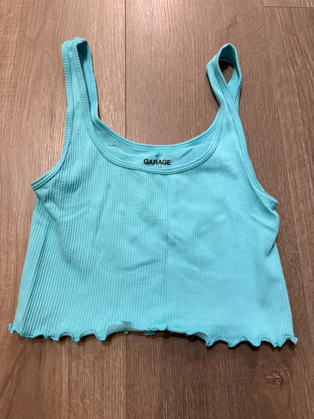 Garage Blue Ribbed Tank Top - TP/XS