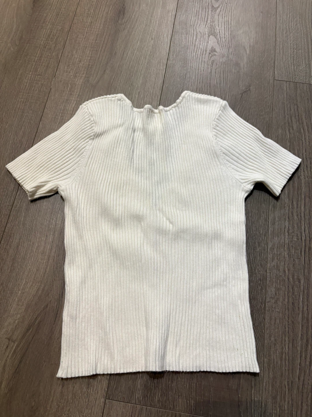 H&M White Ribbed V-Neck Cardigan XS - photo 2