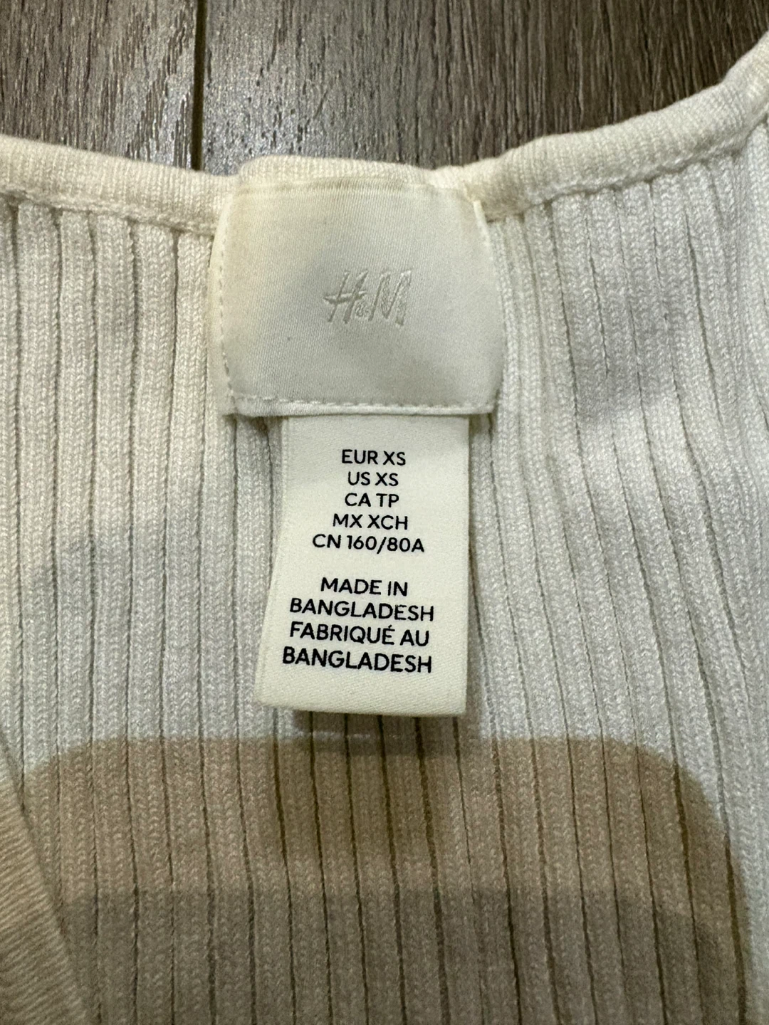 H&M White Ribbed V-Neck Cardigan XS - photo 3