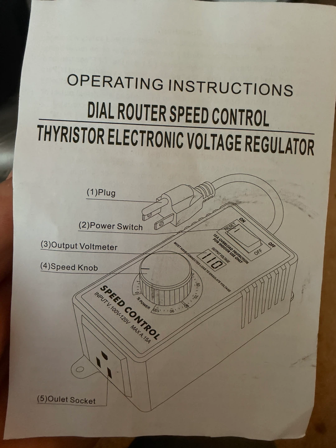 Dial Router Speed Control Voltage Regulator - photo 4