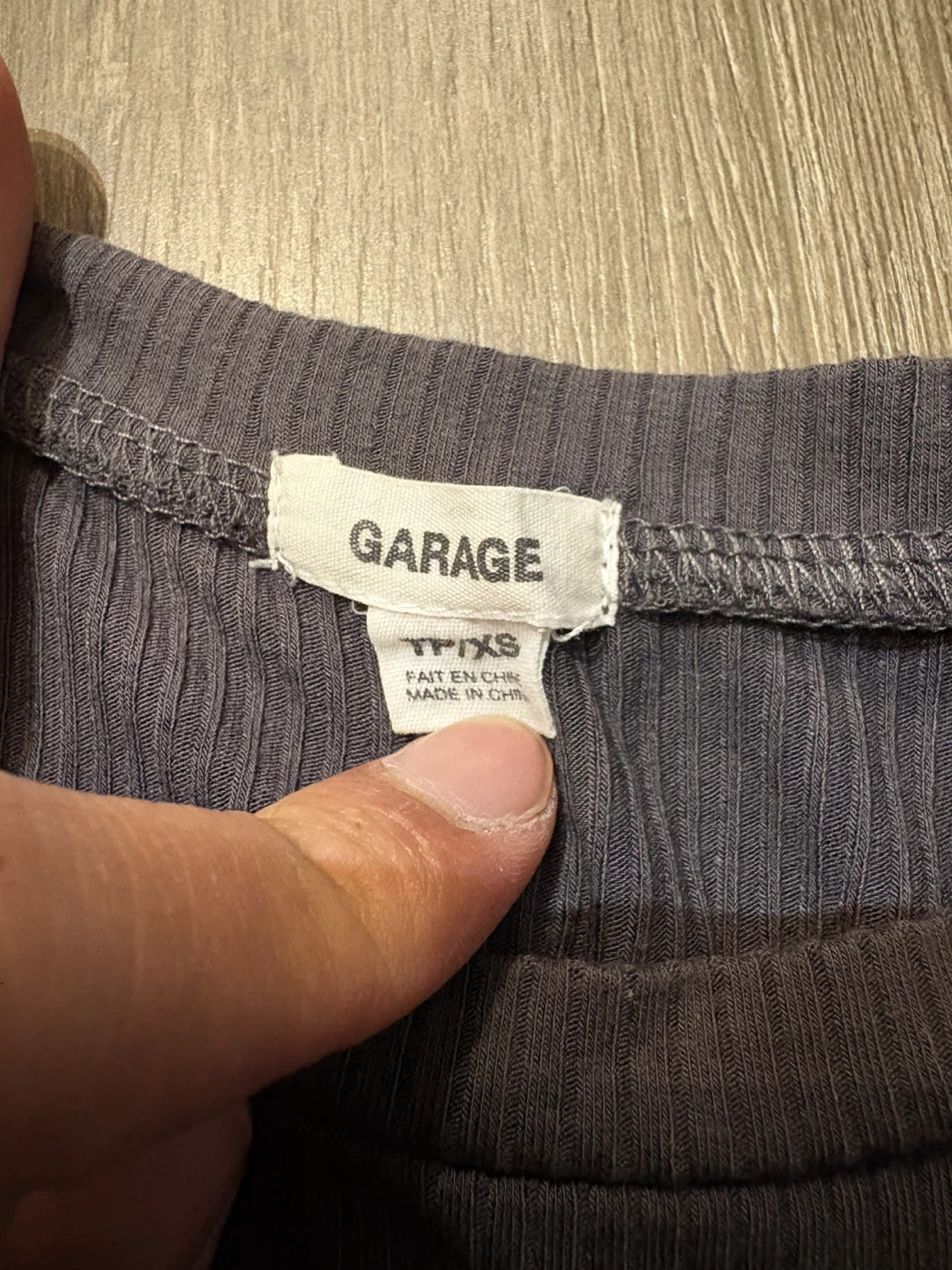 Garage Ribbed Cropped T-Shirt - Dark Grey - TP/XS - photo 2