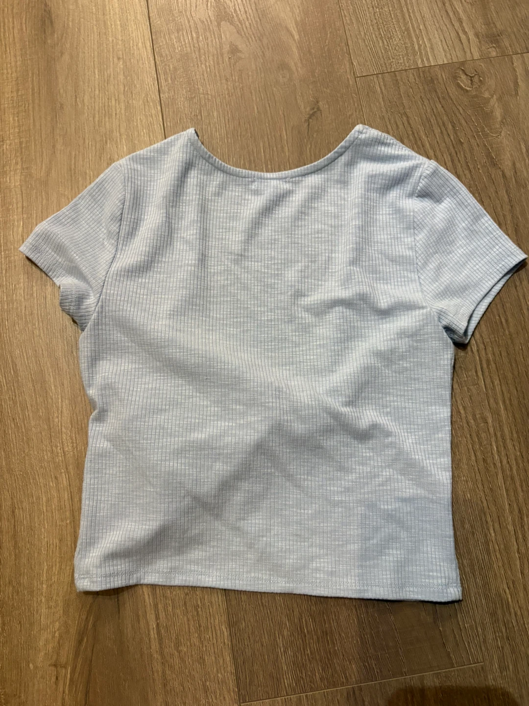 Garage Light Blue Ribbed Wrap Top - XS - photo 3