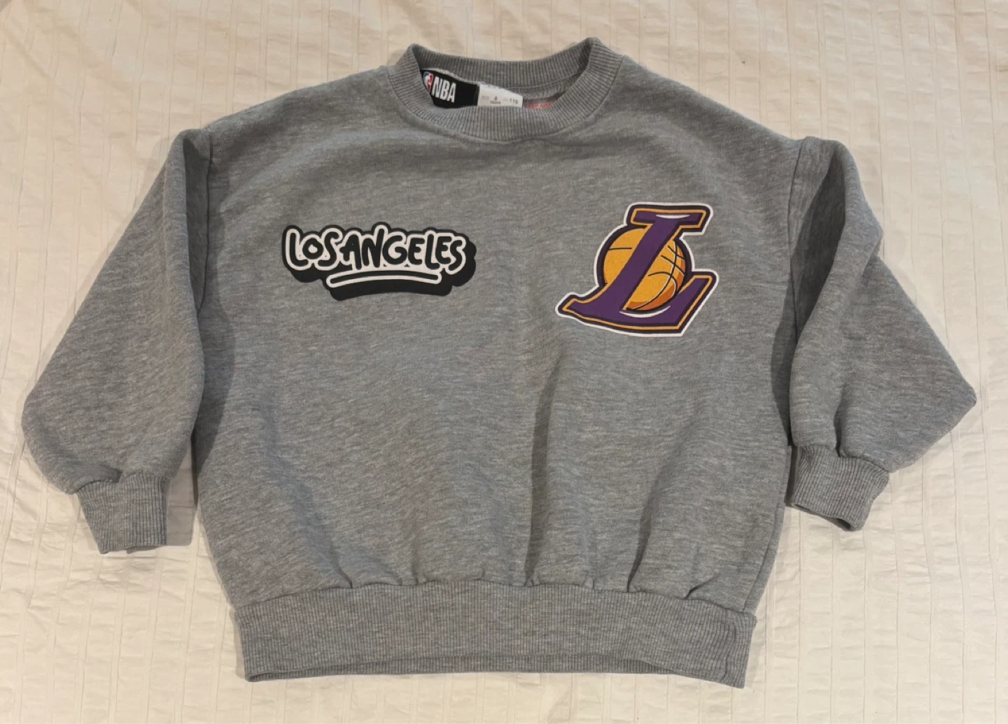Zara NBA Los Angeles Lakers Grey Sweatshirt Size 6 Years