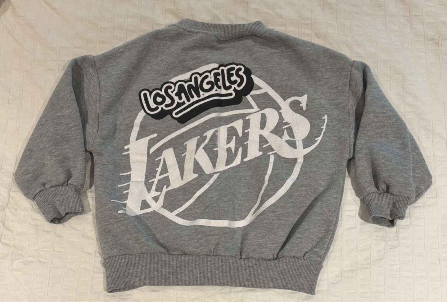 Zara NBA Los Angeles Lakers Grey Sweatshirt Size 6 Years - photo 3