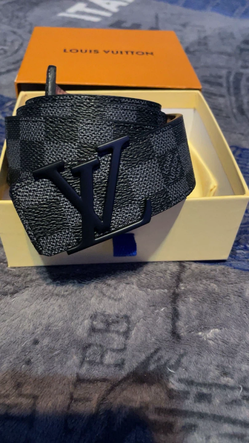 Louis Vuitton Damier Ebene Belt with Black LV Buckle