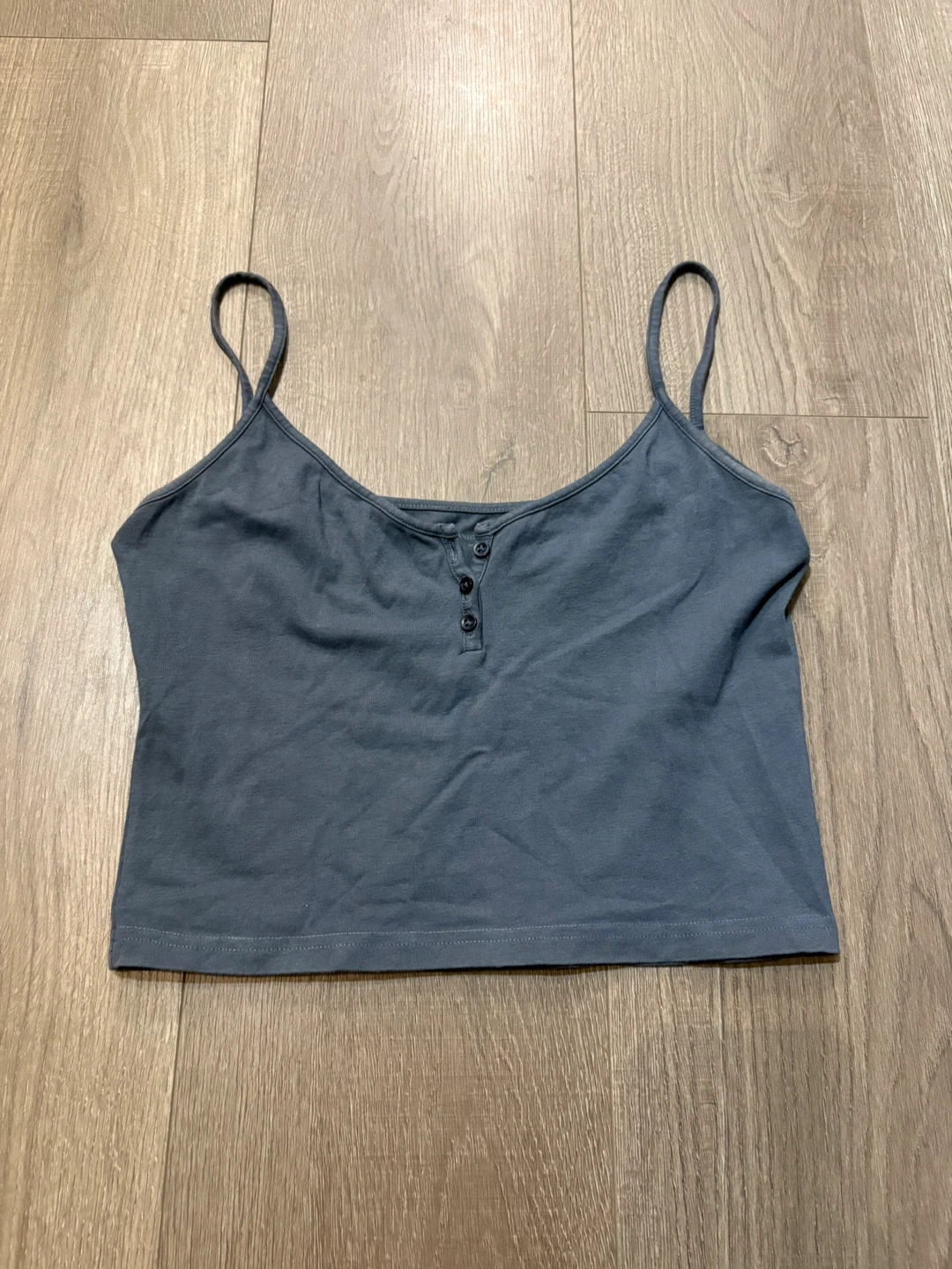 Brandy Melville Grey Button Tank Top