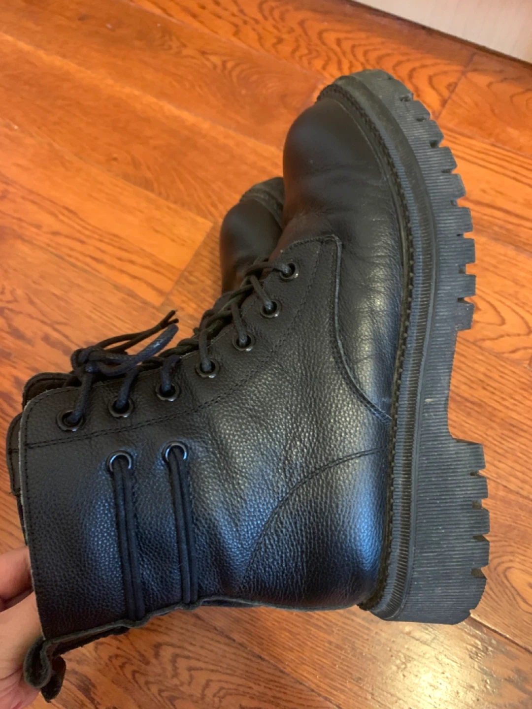 Women’s Fleece-Lined Combat Boots (Lychee Pattern Leather) - photo 3