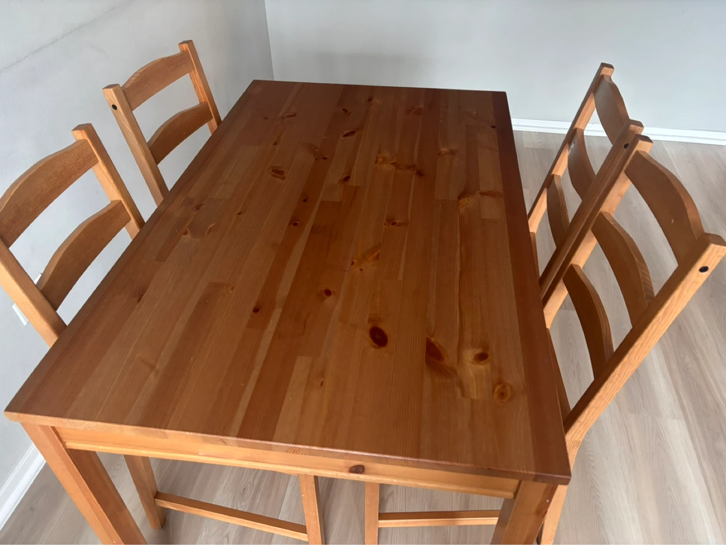 IKEA Wooden Dining Table with 4 Chairs - photo 2