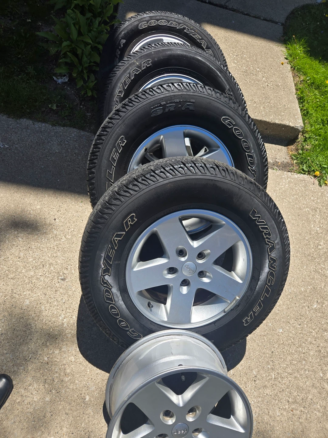 4 Goodyear Wrangler Tires with Jeep Wheels - photo 3