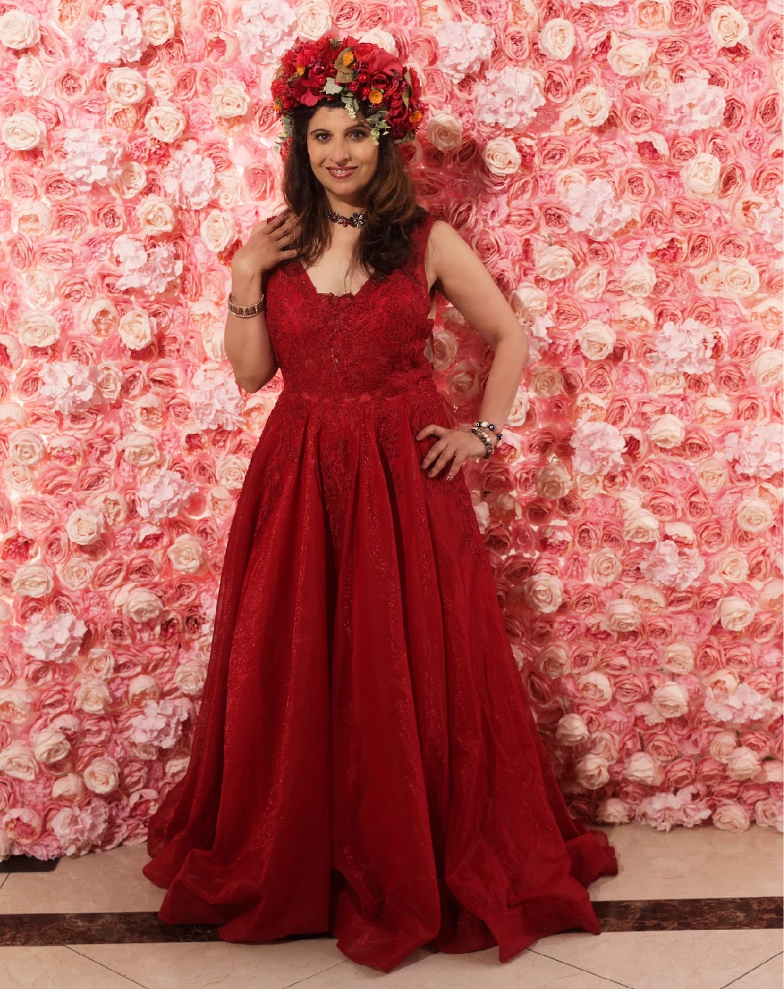 Red formal lace dress - photo 3