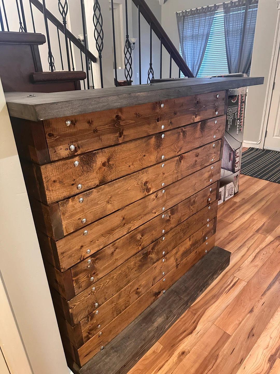 Rustic Stacked Wood Console Table - photo 2