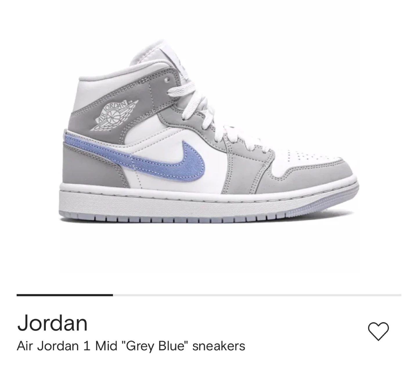Air Jordan 1 Mid Grey Blue sneakers Size 6