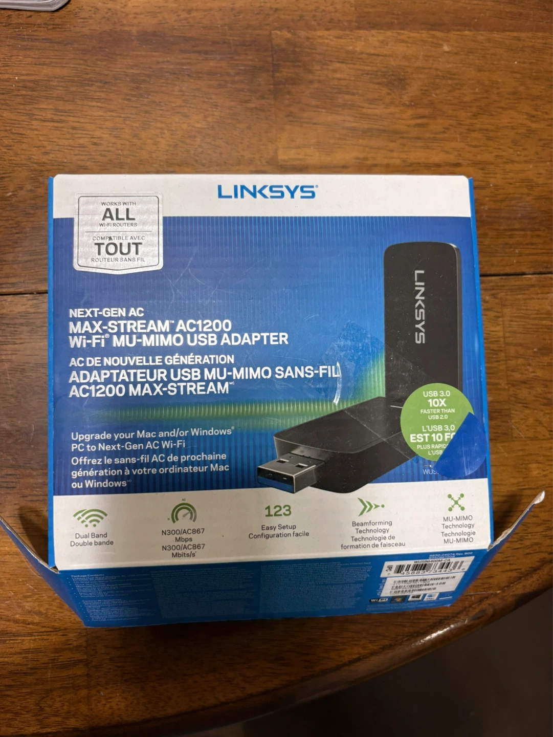 Linksys AC1200 Max-Stream MU-MIMO USB Wi-Fi Adapter