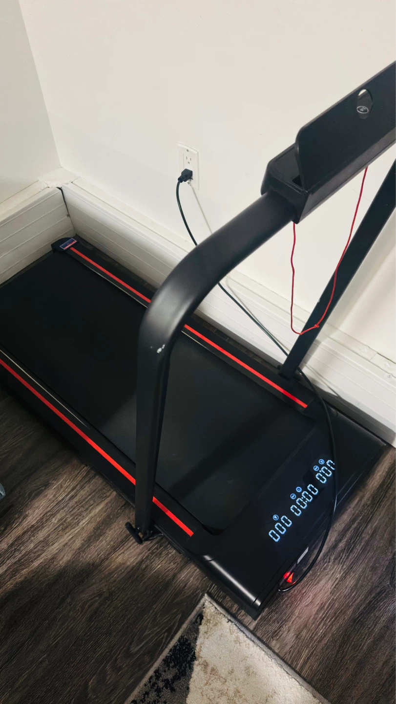 Black Walking Treadmill with Red Accents