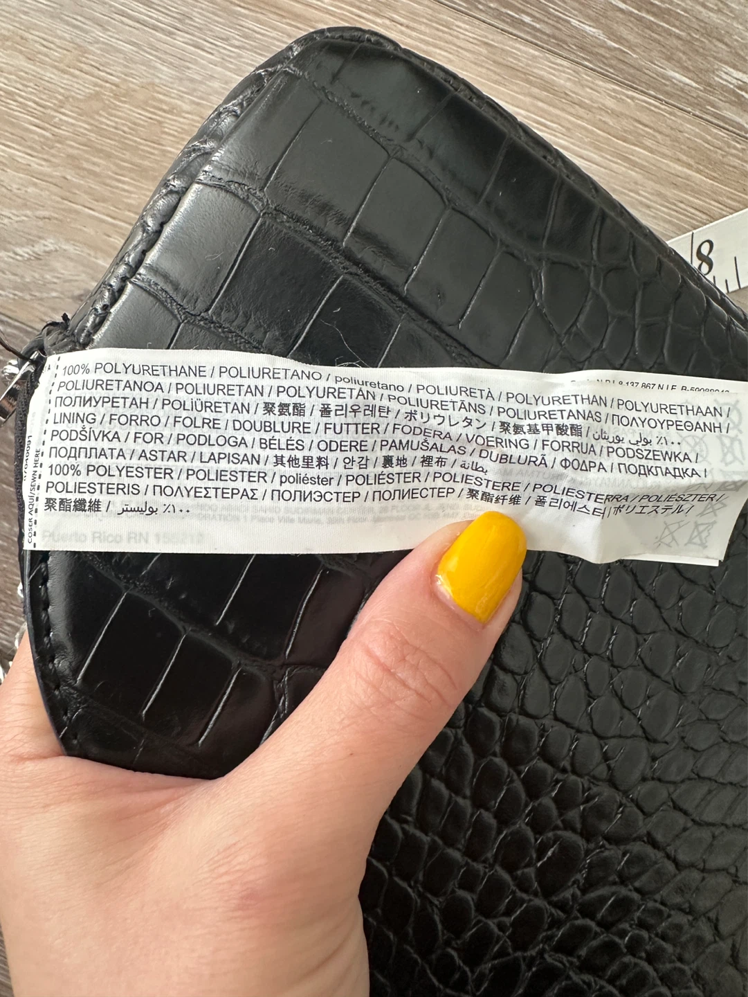 MNG Black Croc Embossed Crossbody Bag - photo 5