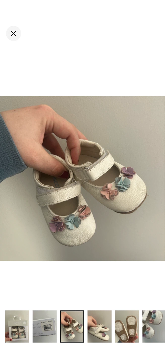 Robeez First Kicks Flora Crib Shoes - White - 9-12 Months - photo 3