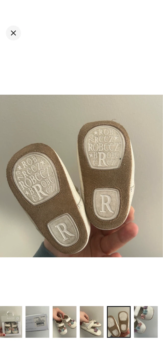 Robeez First Kicks Flora Crib Shoes - White - 9-12 Months - photo 4