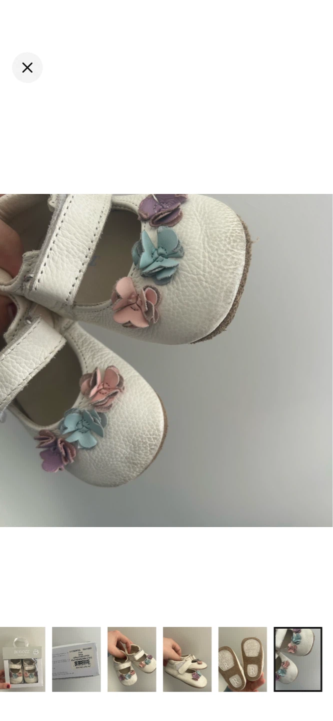 Robeez First Kicks Flora Crib Shoes - White - 9-12 Months - photo 5