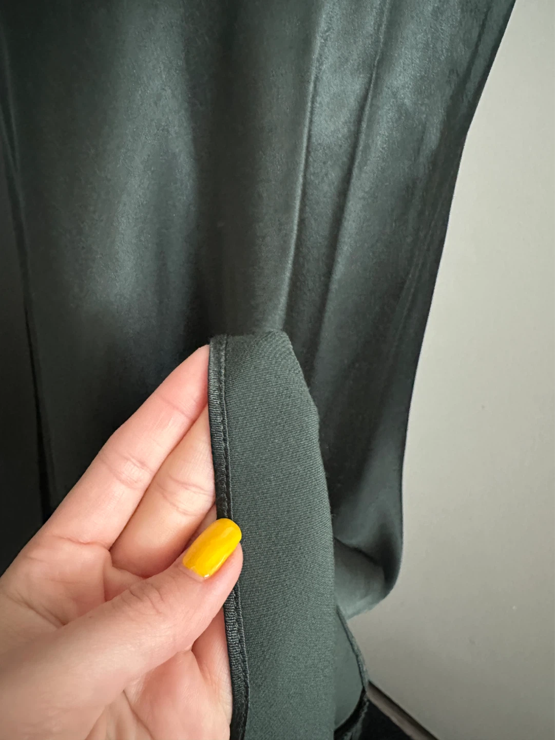 Mango Dark Green Satin Midi Skirt S - photo 3